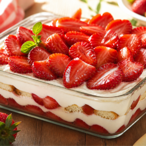 Recette Tiramisu fraise parles étudiants de BTS Diététique et Nutrition