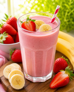 Recette smoothie fraise-banane énergisant par les étudiants de BTS Diététique et Nutrition